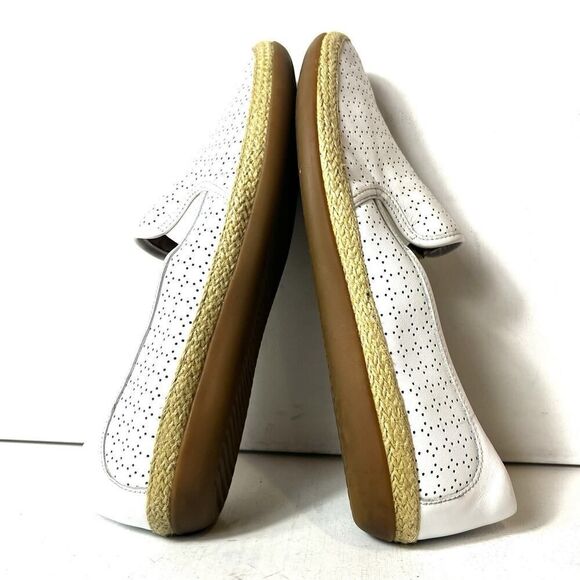 Clarks Collection Women 10M Comfort Casual White Leather Espadrille Slip On Flat - Picture 4 of 10